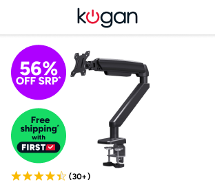 Kogan Heavy-Duty Full Motion Gas Spring Single Monitor Arm for 17"- 49" Monitors Product Image