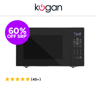 Kogan 34L Inverter Microwave with Mirror Finish Product Image