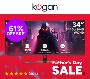 Kogan Infinity 34" Curved Ultrawide WQHD 240Hz 1ms FreeSync Gaming Monitor Product Image