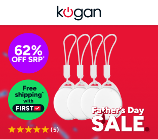 Kogan 2-in-1 Smart Tag Tracker for Apple Find My and Google's Find Hub (4 Pack) Product Image