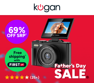 Kogan 5K 75MP Digital Vlogging Camera with Flip Screen (Dual Battery Bundle) Product Image