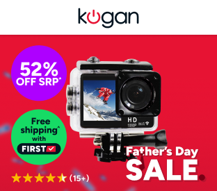 Kogan Dual Screen 1080P Wi-Fi Action Camera with Waterproof Case Product Image