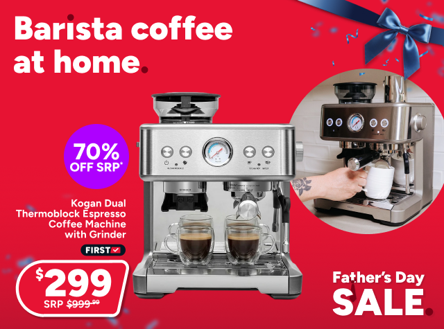 Kogan Dual Thermoblock Espresso Coffee Machine with Grinder