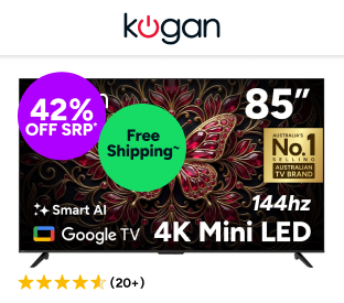 Kogan 85" Mini-LED QLED 4K 144Hz Smart AI Google TV Product Image