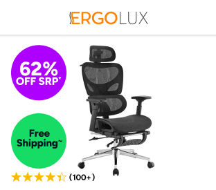 Ergolux Plus Ergonomic Mesh Office Chair with Footrest Product Image