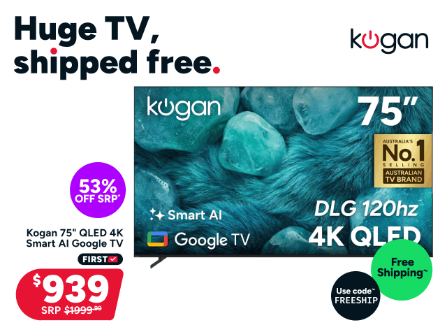 Kogan 75" QLED 4K Smart AI Google TV
