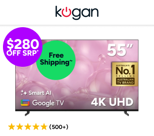 Kogan 55" LED 4K Smart AI Google TV Product Image