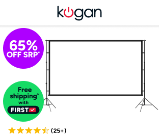 Kogan 100'' Double Tripod Projector Screen with Stand Product Image