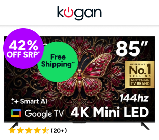 Kogan 85" Mini-LED QLED 4K 144Hz Smart AI Google TV Product Image