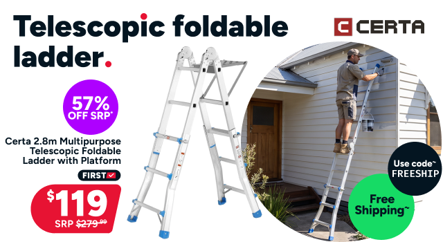 Certa 2.8m Multipurpose Telescopic Foldable Ladder with Platform