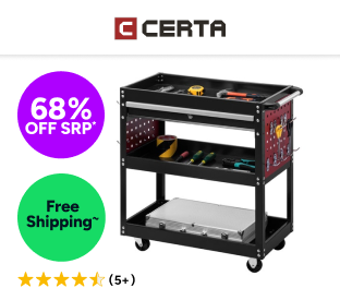 Certa 3-Tier Steel Tool Trolley Product Image