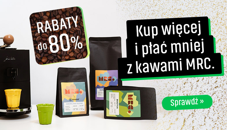 do 80% zniżki na kawy MRC.