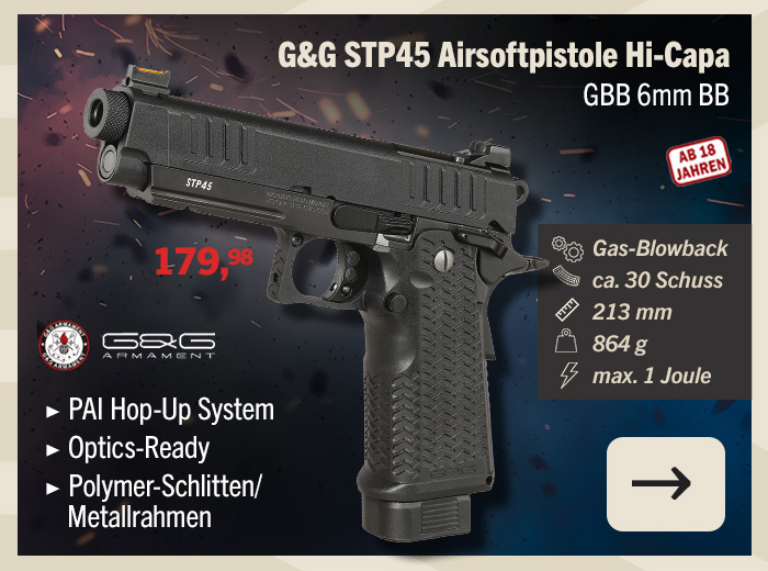 Linkgrafik zu Artikel G&G STP45 Airsoft GBB 6mm BB