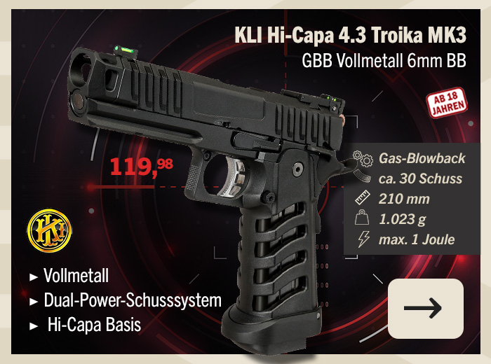 Linkgrafik zu Artikel KLI Hi-Capa 4,3 Troika MK3 GBB 6mm BB