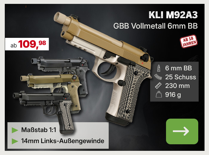 Linkgrafik zu Artikel KLI M92A3 GBB 6mm BB