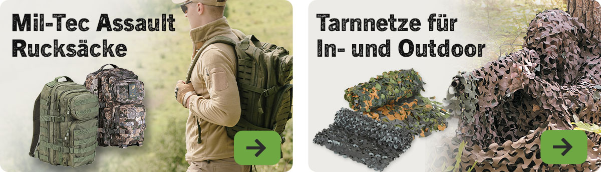 Linkbanner zu Rucksack und Tarnnetze