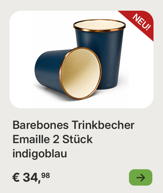 Barebones Trinkbecher Emaille 2 Stück indigoblau