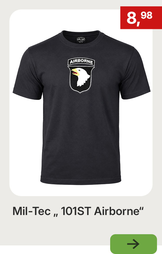 Mil-Tec T-Shirt 101ST Airborne in Schwarz