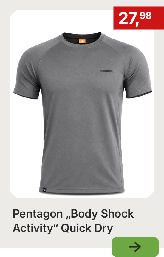 Pentagon T-Shirt „Body Shock Activity“ Quick Dry in Grau