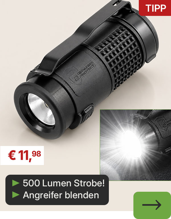 P2P LED-Pocket Flash Stroboskoplampe 500 Lumen schwarz inkl. Gürtelclip