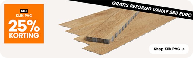 Alle klik PVC 25% korting + gratis bezorgd vanaf 250 euro 