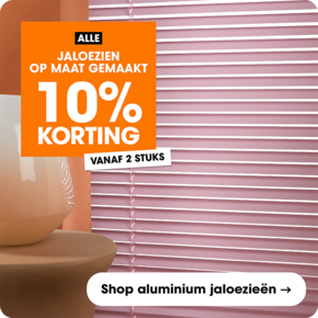 Alle aluminium jaloezien op maat gemaakt 10% korting vanaf 2 stuks