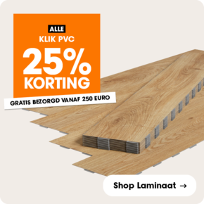 Alle klik PVC 25% korting + gratis bezorgd vanaf 250 euro 