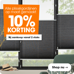 Alle plissé gordijnen op maat gemaakt 10% korting vanaf 2 artikelen