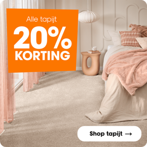 Alle tapijt 20% korting