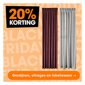 Alle gordijnen, vitrages en inbetweens 20% korting - vanaf 2 meter