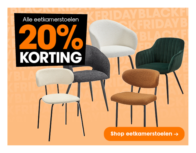 20% korting op alle eetkamerstoelen