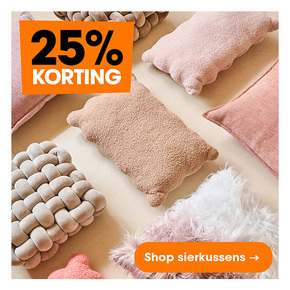 Alle sierkussens 25% korting