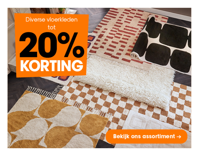 Diverse vloerkleden tot 20% korting 