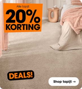 Alle tapijt 20% korting