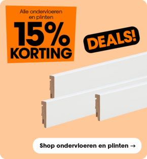 Alle ondervloeren en plinten 15% korting