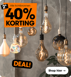 Alle lichtbronnen 2e 40% korting