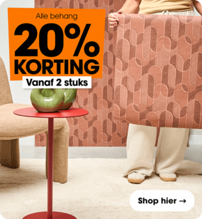 Alle behang 20% korting vanaf 2 stuks