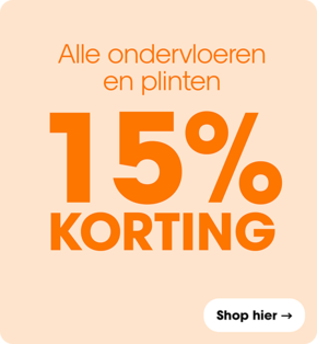 Alle ondervloeren en plinten 15% korting