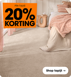 Alle tapijt 20% korting