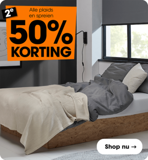 Alle plaids en spreien 2e 50% korting