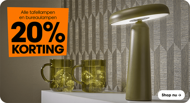 Alle tafel- en bureaulampen 15% korting