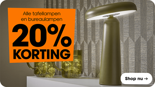 Alle tafel- en bureaulampen 15% korting