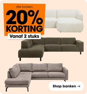 Alle banken 20% korting vanaf 2 stuks combineren mogelijk