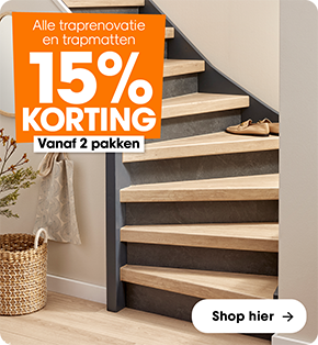 Alle op traprenovatie en trapmatten 15% korting