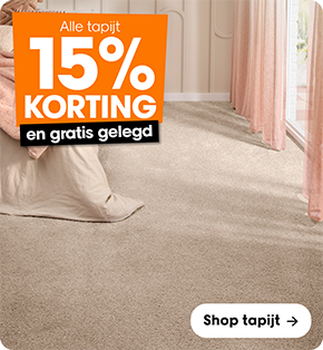 Alle tapijt 20% korting