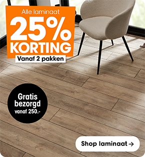 Alle laminaat 25% korting + gratis bezorgd vanaf € 250,-