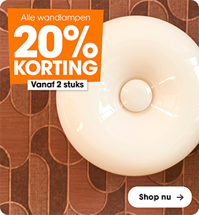 Alle wandlampen 20% korting bij aankoop van 2 artikelen (combineren mogelijk)