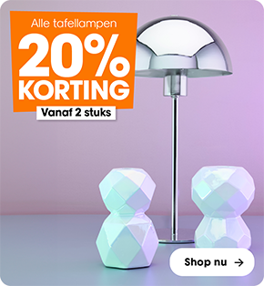 Alle tafellampen 20% korting bij aankoop van 2 artikelen (combineren mogelijk)