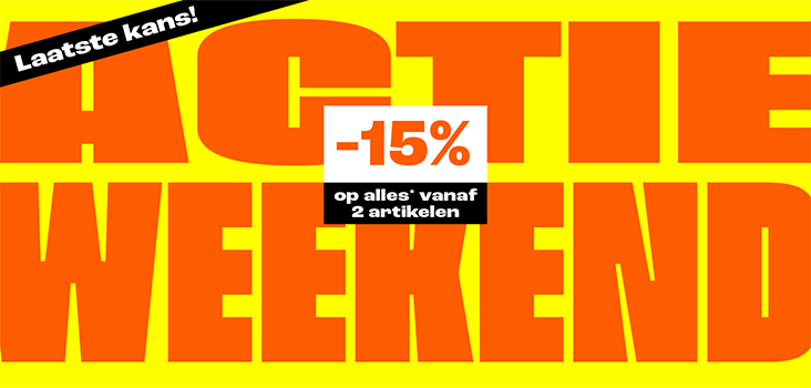 Laatste kans, 15% korting op alles!