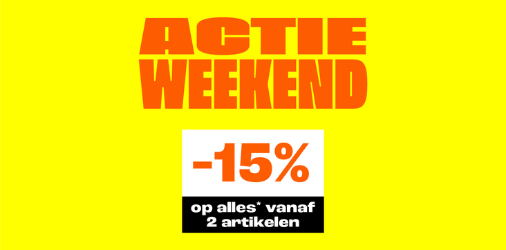15% korting op alles vanaf 2 stuks